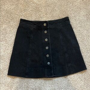 Madewell Black Denim A-Line Mini Skirt Casual